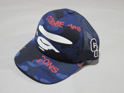 32554 comme des garcons osaka x bape mesh cap blue | eBay
