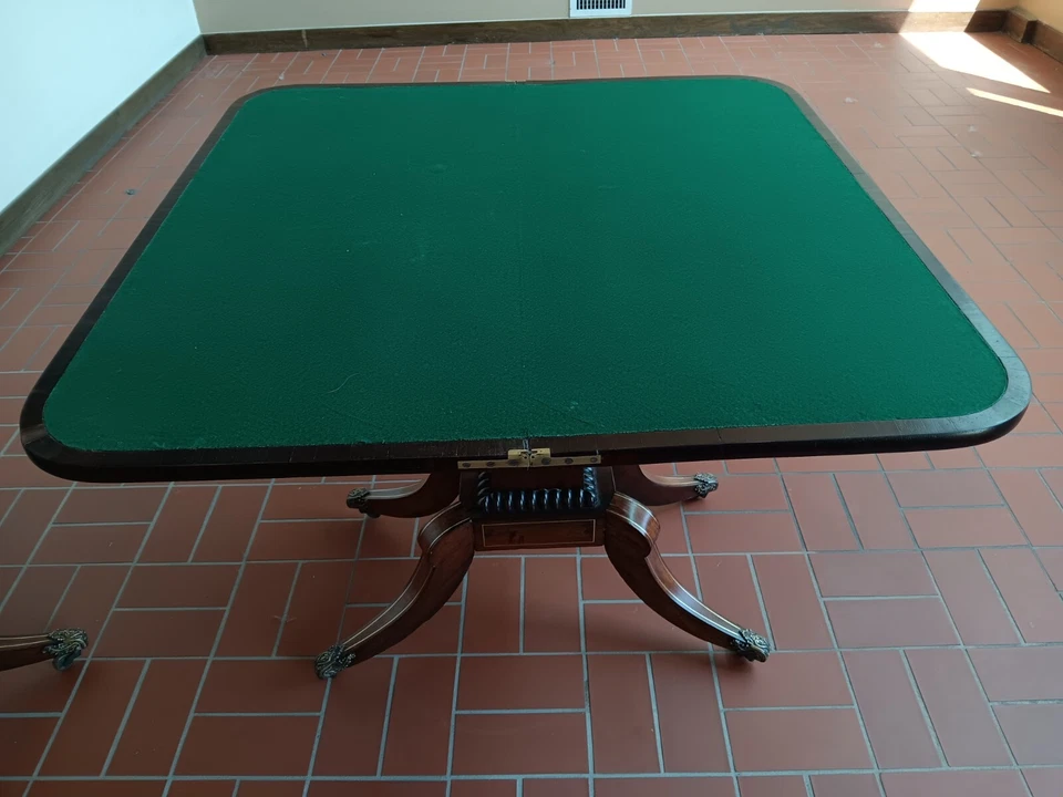 Un par de mesas de cartas plegables Regency circa 1835 Foto 4 de 4