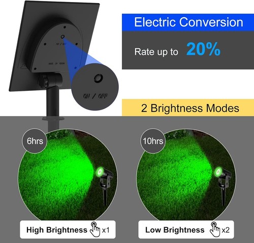 2/4PCS Solar Power Spotlight Landscape Light Outdoor Garden Pathway Lawn Lamp US - Picture 20 of 55