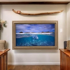 32, 43, 50 inch TV frame for Samsung The Frame TV, Rustic Driftwood finish