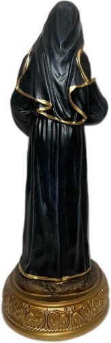 Estatua religiosa de Santa Rita, figura virgen católica de 12 pulgadas, decoración negra y dorada - Imagen 3 de 3