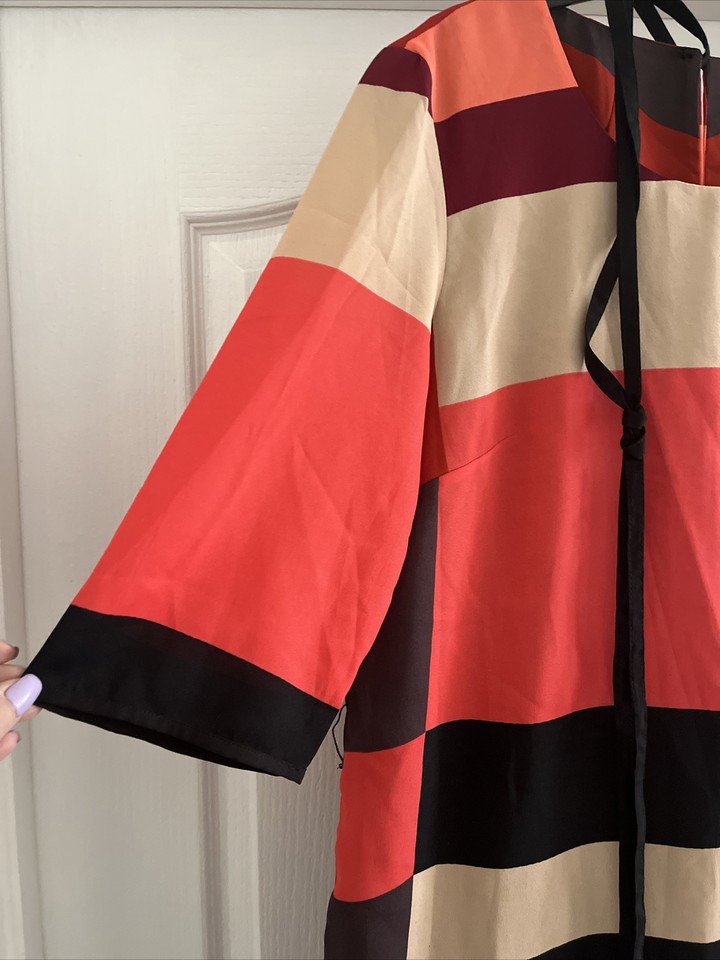 Multi red/pink geometric block design Dress Great Plains BoutiqueSize