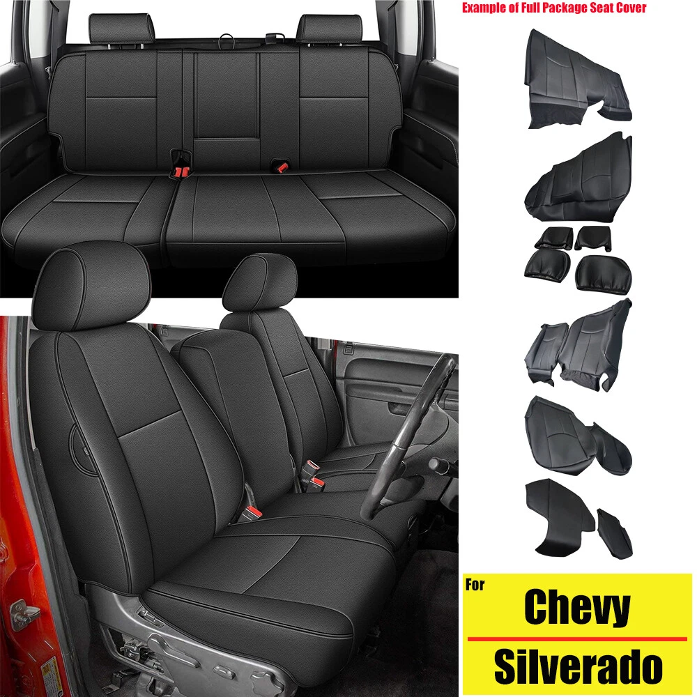 Funda De Asiento Inferior De Tela Negra Ébano Para Chevy Silverado 1500 (2014-2018) - Reemplazo Directo