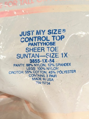 Leggs Just My Size Pantimedias 1X Parte superior Control de bronceado Puntera Reforzada Vintage Lote 2 - Imagen 5 de 6