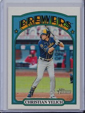 Christian Yelich 2021 Topps Heritage Action Image Base Variation Brewers