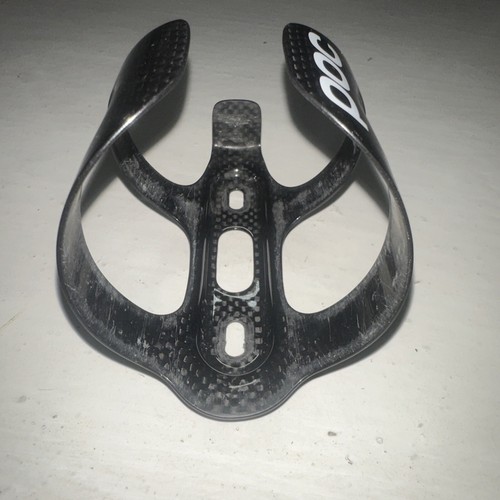 POC Woven Carbon Fiber Road Bike Water Bottle Cage Gloss Black White Letters - Picture 5 of 11