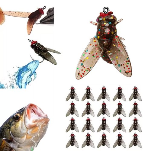 40pcs 12mm Bionic Fly Fishing Bait, Color Small Fly Hook Fly Fishing Bait UK - Picture 2 of 17