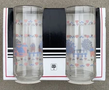 Vintage Crisa Clearly Glassware Country Farmhouse Iced Tea Glasses Set Of 4 NIB