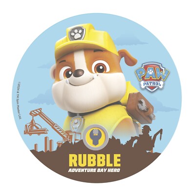 Rubble Paw Patrol - Tortenaufleger 20cm Ø Oblatenpapier Geburtstag