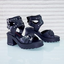 Sandalias de plataforma DEMONIA Bratty tacón bloque gótico Gorpcore Punk