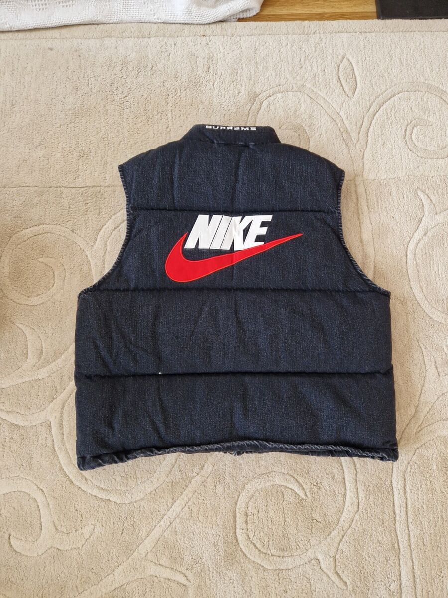 Supreme Nike Denim Gilet Denim Puffer Vest L Brand New Black Supreme Nike Denim Gilet Denim Puffer Vest L Brand New Black