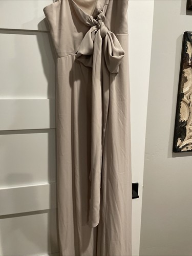 SHOW ME YOUR MUMU Lauren Tie Maxi Dress Beige bridesmaid dress size medium - Picture 5 of 5