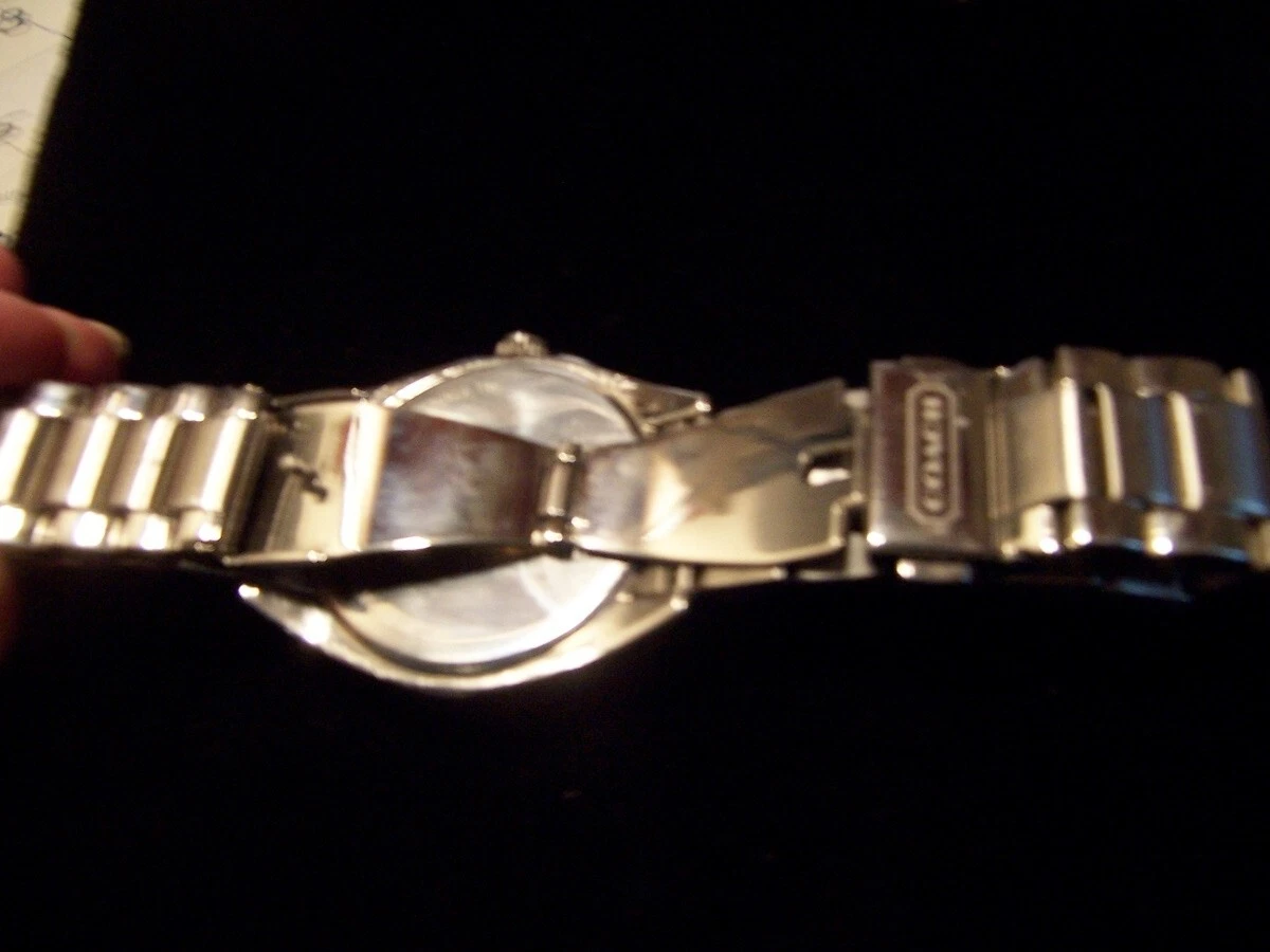 orologio da polso uomo COACH tutto acciaio inox funzionante condizioni pulito. EST 1941