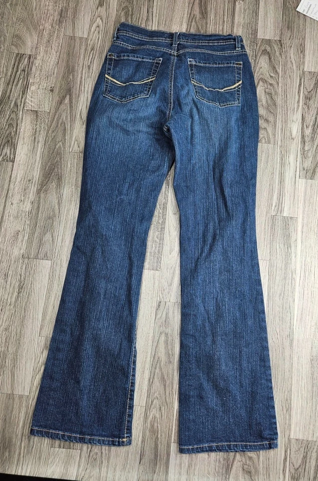 Code Bleu Womens Size 6 Average Bootcut Embroidered Pockets Denim Blue Jeans - Image 2 of 4