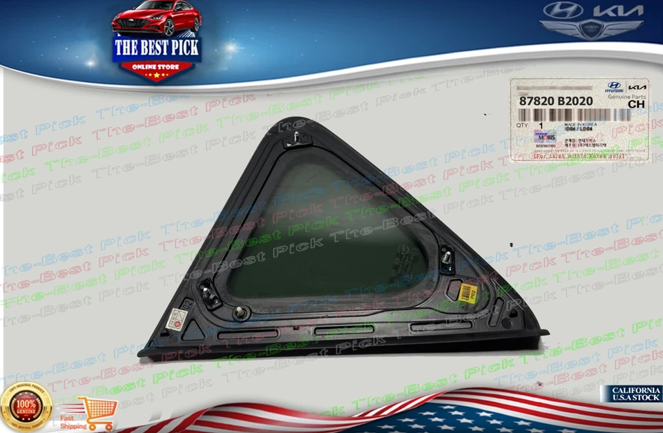 ⭐GENUÍNO⭐ Painel traseiro quarto janela vidro RH PASSE 87820B2020 KIA SOUL 2014-2019 - Imagem 3 de 4