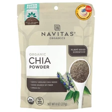 Navitas Organics Organic Chia Powder 8 oz 227 g B Corp, BPA-Free, Gluten-Free,