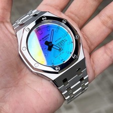 Custom Casio G-Shock GA-2100 Watch Casioak Silver Case & Strap MOD KIT ONLY