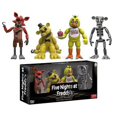 4Pcs FNAF Action Figures Set - Freddy, Bonnie, Chica, Foxy & Nightmare Balloon B