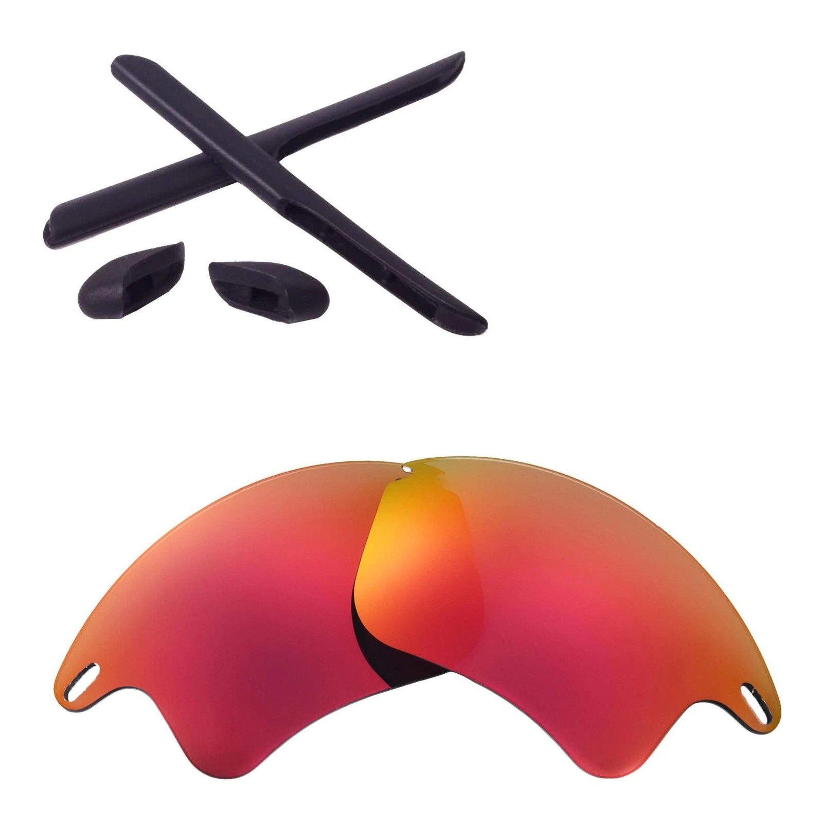 Walleva Fire Red Polarized Lenses And Black Rubber Kit For Oakley Fast Jacket XL
Opens in a new wind