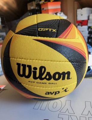 Wilson AVP OPTX Official Beach Volleyball Black Yellow Match Game Ball NWT