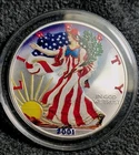 2001 1 oz Silver American Eagle (Brilliant Uncirculated) Colorized Coin with Box