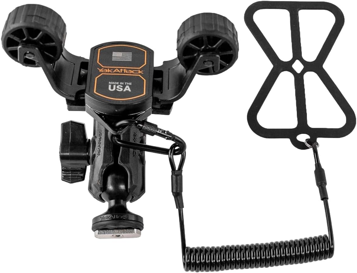 YakAttack RotoGrip Phone Holder W/ 1" Screwball Track Mount 