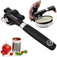 PAKITNER- Safe Cut Can Opener, Smooth Edge Opener - Handheld Large, Black 