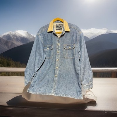 Coliseum Denim Blues Jean Jacket Flannel Lined Chore Western Cowboy Ranch *