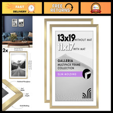Set of 2 13x19 Picture Frames - Polished Plexiglass - Wall Display for 11x17 Pho