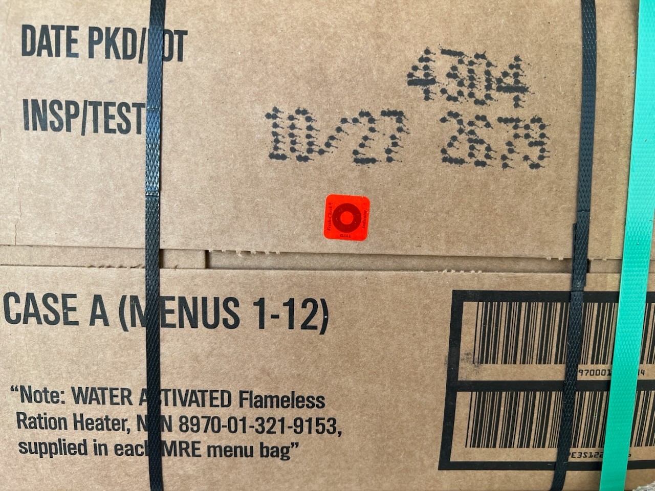MRE Military Ready to Eat Meals Insp Test Date 04/27 Choose from A or B ...