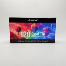 Pagather 120 Colors Acrylic Paint Markers, Dual Tip Fine Tip And Brush Tip Pens