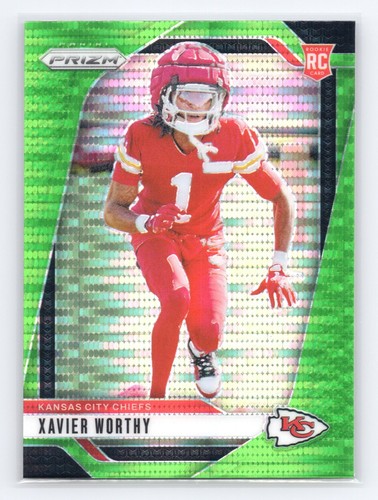 2024 Panini Prizm - Rookies Xavier Worthy #399 Neon Green Pulsar Prizm (RC)
