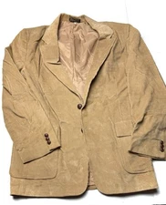 Vintage Matt Andrews Men’s 46 Long Corduroy Jacket Brown Tan Buttons Lined 90s