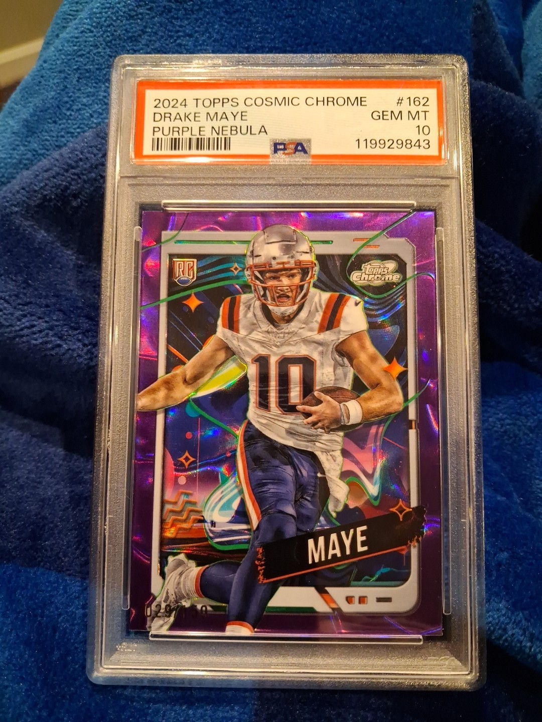 Drake Maye Topps Cosmic Chrome #162 Purple Nebula