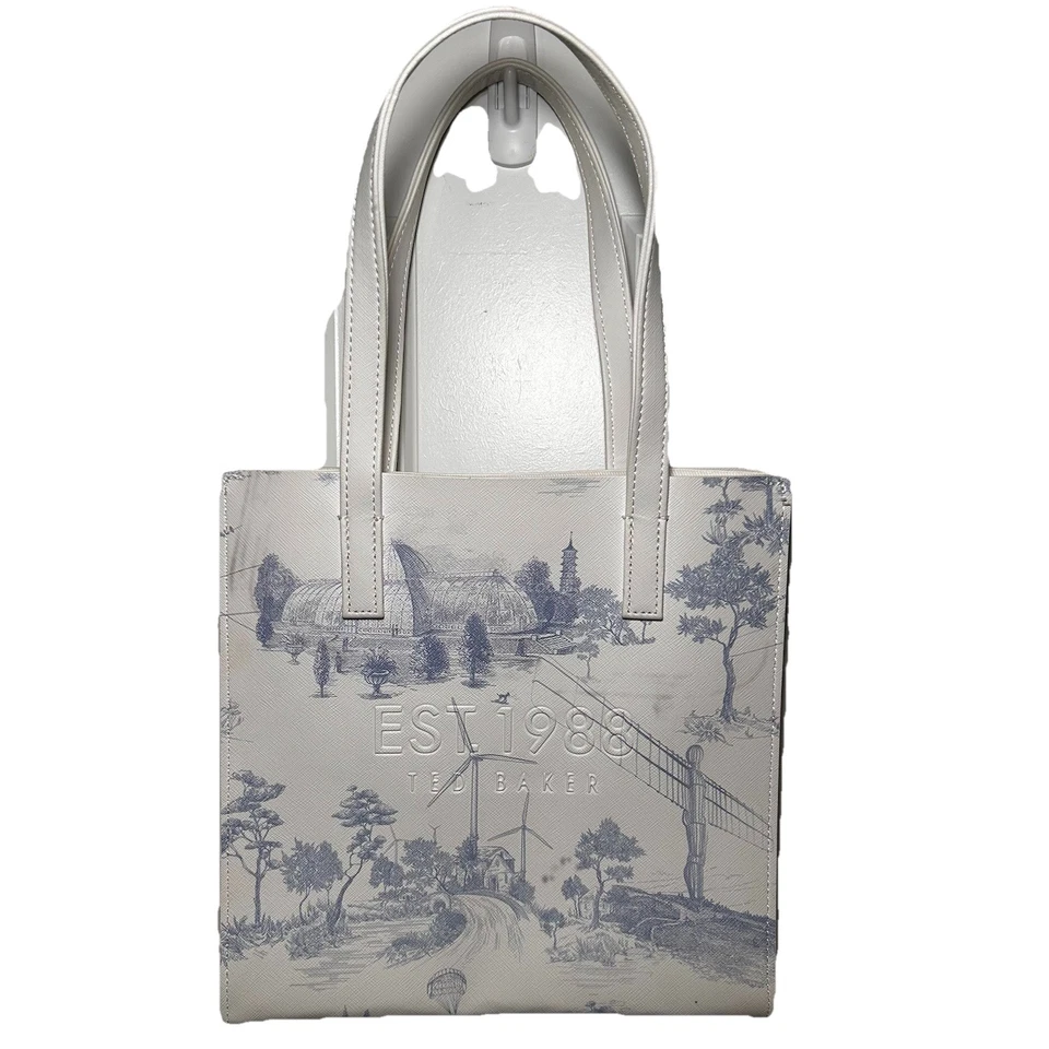 Ted Baker London 婴儿蓝色和白色风景印花女式手提包/包 Sm/Med — 第 4/4 张图片