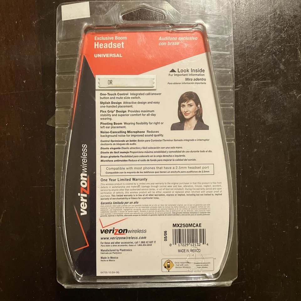 Verizon Headset Plantronics Exclusive Boom Uses 2.5 mm Headset Port - Image 2 of 2