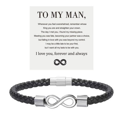 Infinity Leather Bracelet Husband Gifts from WifeI Love You Forever and Always