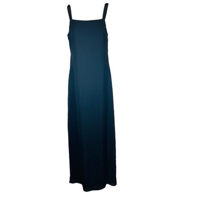 Dave & Johnny full length black chiffon maxi dress womens 10 slits whimsigoth