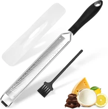 **Lemon Zester Grater w/ Handle Stainless Steel Fine Cheese Handheld Tool**