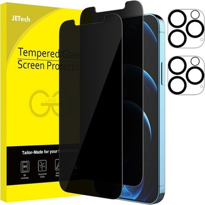 JETech Sichtschutzfolie für iPhone 12 Pro Max 6,7 Zoll, 2 Stück Gehärtetes Glas