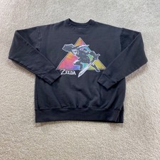 Nintendo Zelda Sweatshirt Youth Boys XL Black Rainbow Triforce Link Pullover