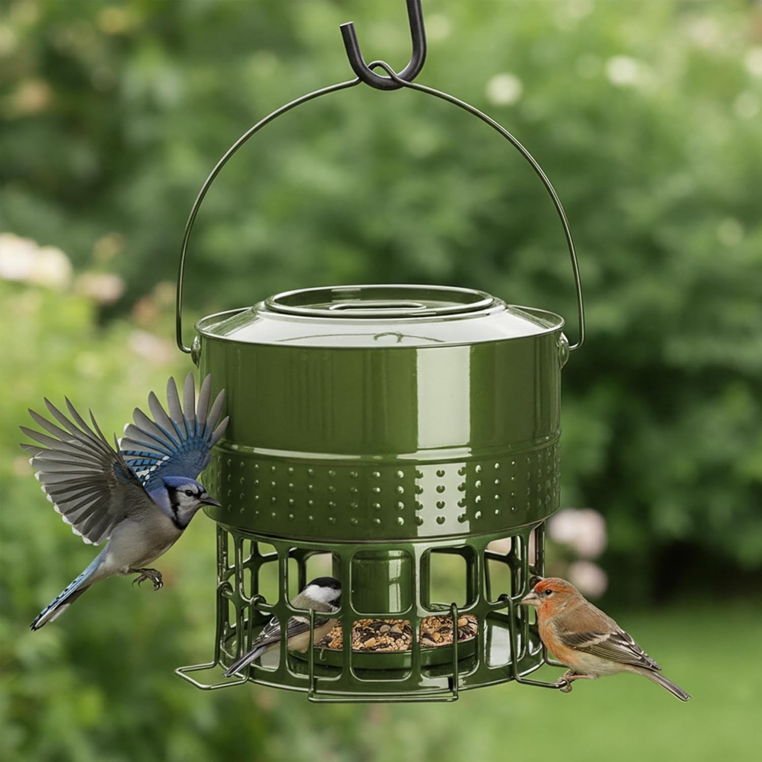 , 10lb Powder Coated Metal Wild Birdfeeder With 32 Fee