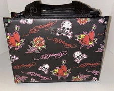 New Ed Hardy Satchel Purse Covertible Tote Crossbody Bag Skulls Hearts Roses