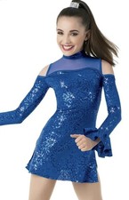 WEISSMAN 10598 Hold On Blue Dance Costume NWOT - LC Large Child
