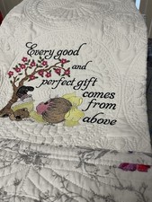 Girls Baby Quilt Embroidered