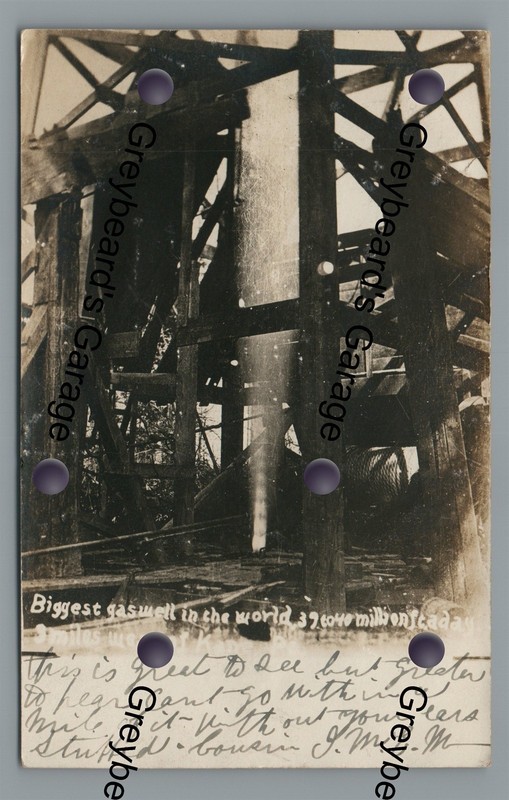 RPPC Drilling Bigest Gas Well in World KANE PA McKean County Real Photo Postcard