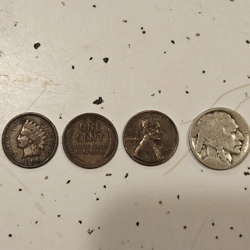 Eras Set Penny - 1906 Indian Head, Buckwheat, Copper And Buffalo Nickel