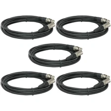 Yovus 5-Pack 25 Ft Foot Feet Xlr Male To Female 3Pin Mic Audio Cord Mi