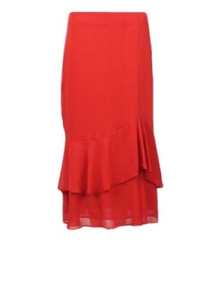 Crepe Marks And Spencer Red Midi Skirt Light Crepe Midi Skirt In Dark Red – Roland Mouret