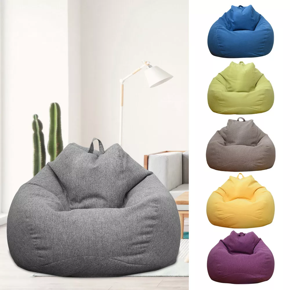 Large Bean Bag Cover Chair Sofa Couch Adults Kids Lazy Lounger No